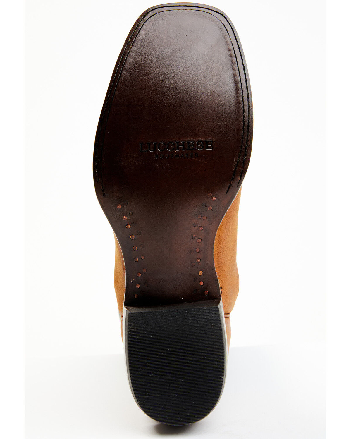 Image #7 - Lucchese Men's Gordon Western Boot - Broad Square Toe, Caramel, hi-res