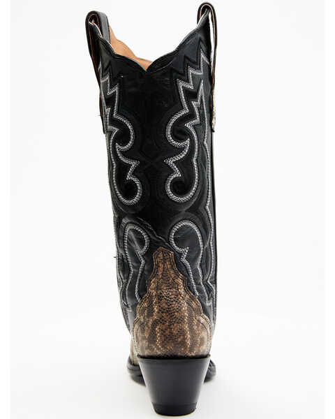 Image #5 - Dan Post Women's Karung Snake Exotic Western Boots - Snip Toe , Black, hi-res