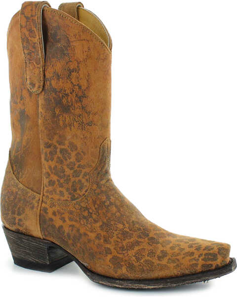 Image #1 - Circle G Women's Leopardito Boots - Snip Toe , Brown, hi-res