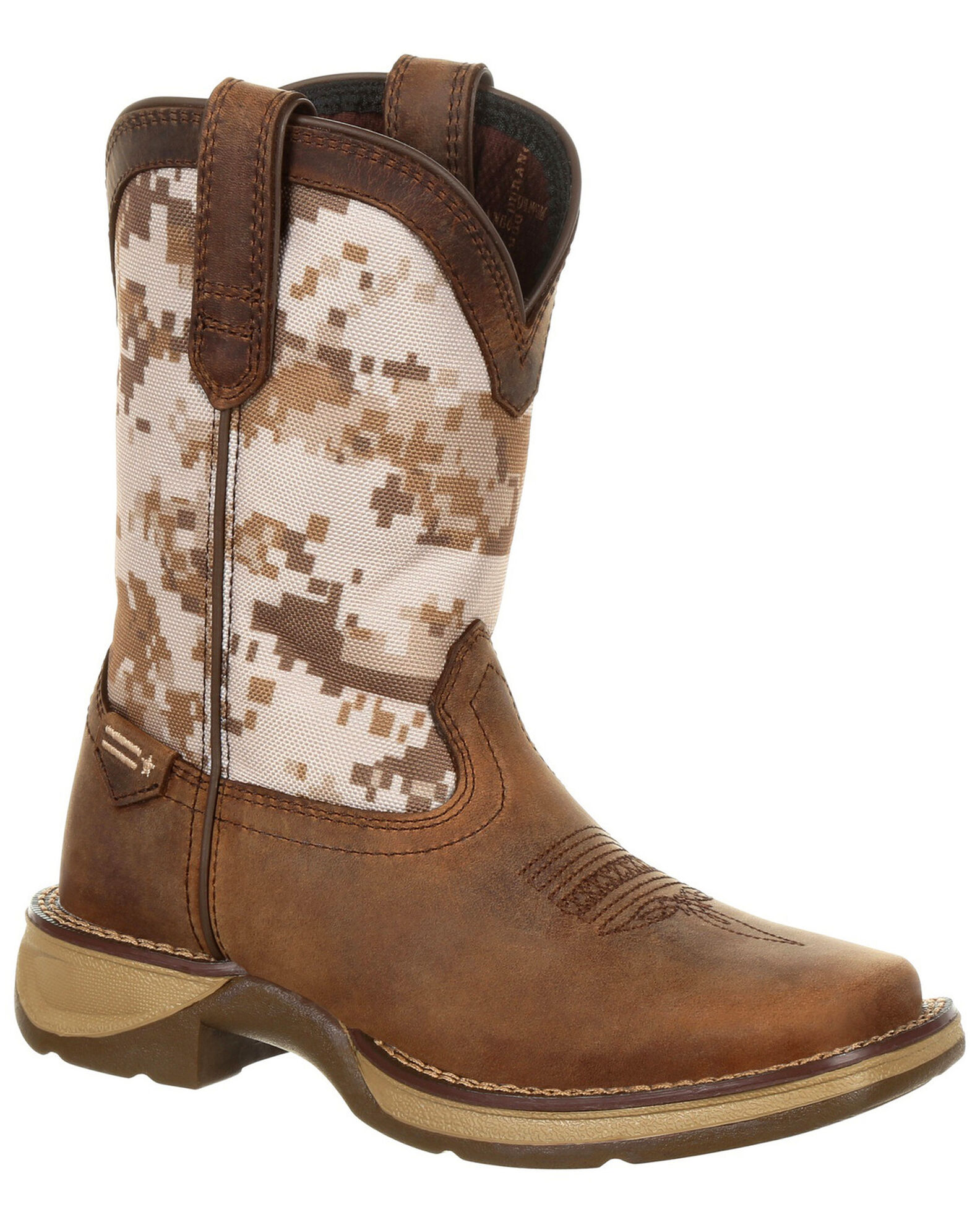 Durango Boys Rebel Desert Camo Western Boots Square Toe