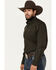 Image #2 - Cinch Men's Medallion Print Long Sleeve Button-Down Western Shirt, Black, hi-res