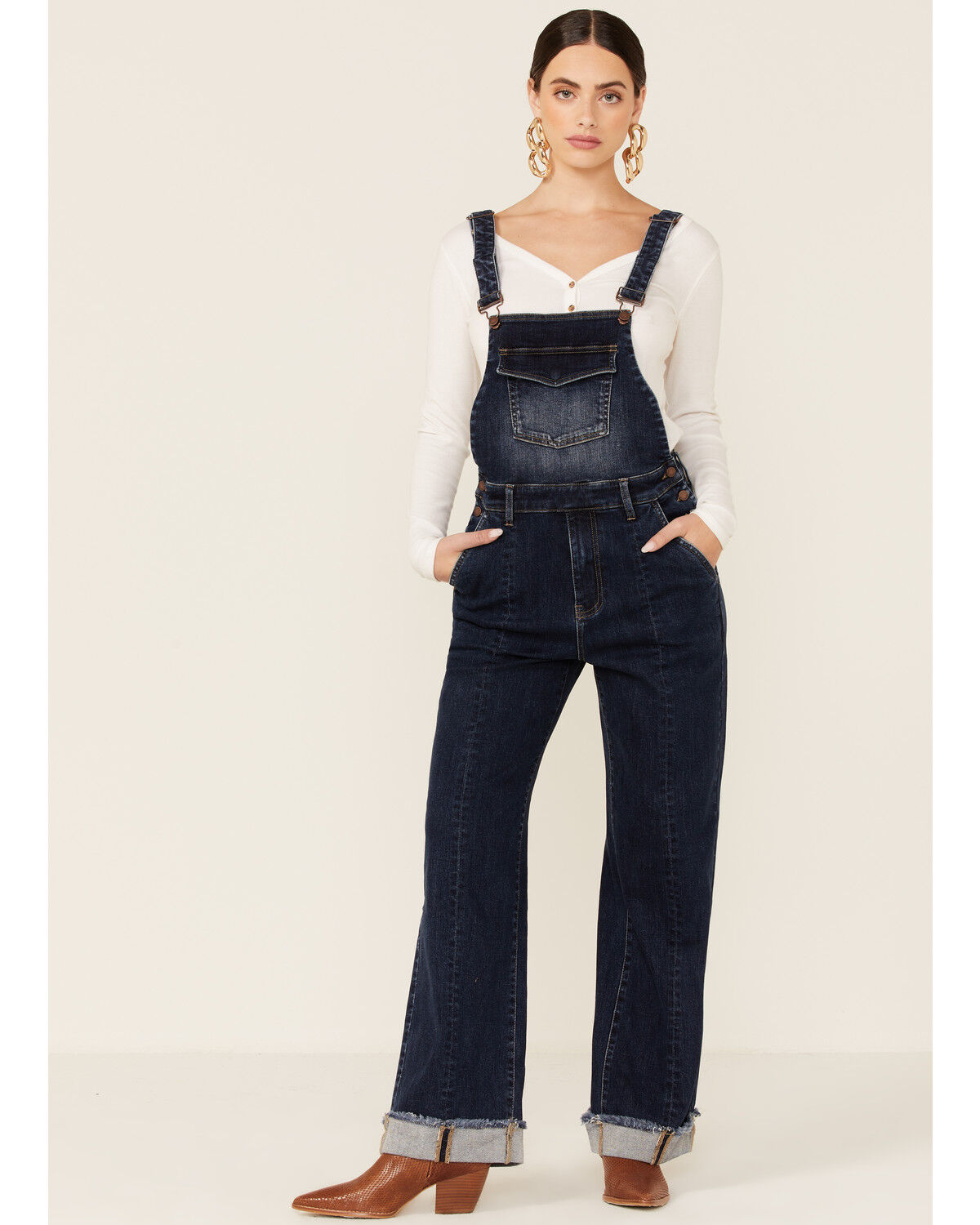 Image #1 - Billyt T Women's Paint Union Wide Leg Overalls, Blue, hi-res