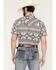 Image #4 - Rock & Roll Denim Men's Tek Southwestern Print Short Sleeve Snap Stretch Western Shirt, Natural, hi-res