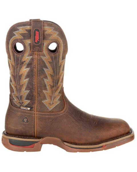 Image #2 - Rocky Men's Long Range Waterproof Western Boots - Square Toe, Distressed Brown, hi-res