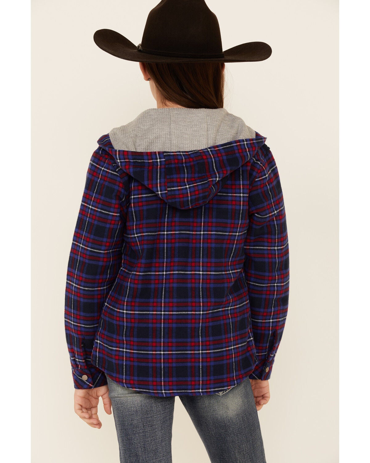 plaid hooded shirt jacket