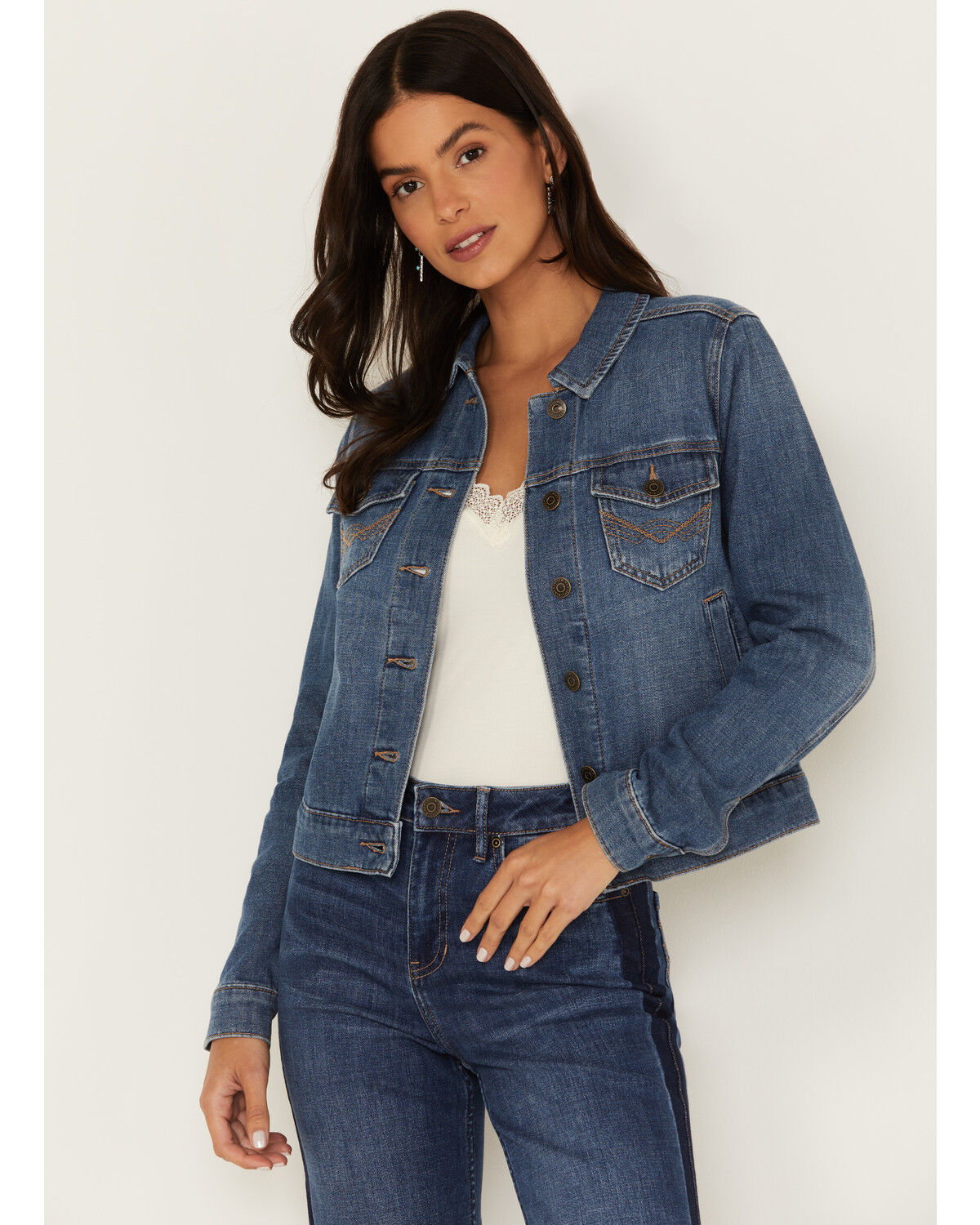 Image #1 - Idyllwind Women's Signature Classic Denim Jacket, Medium Wash, hi-res