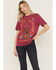 Image #1 - Idyllwind Women's Rhinestone Music City Short Sleeve Boyfriend Graphic Tee, Maroon, hi-res