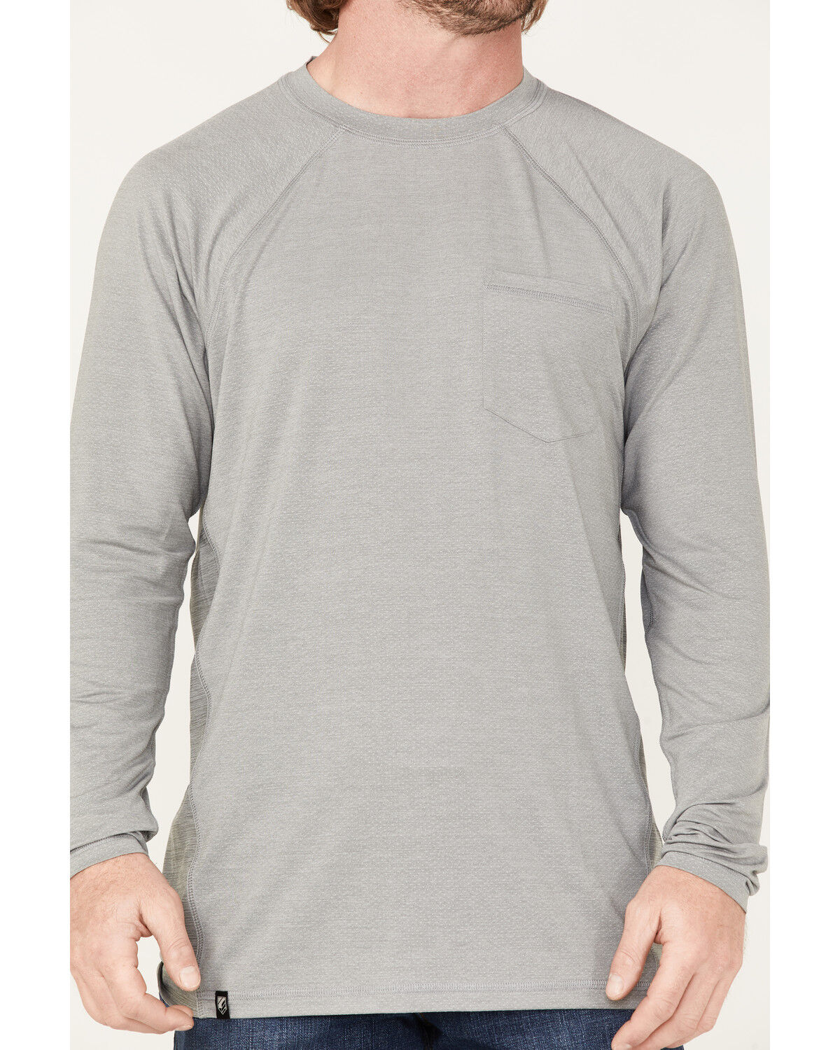 Image #3 - RANK 45® Men's Solid Performance Long Sleeve T-Shirt, Charcoal, hi-res