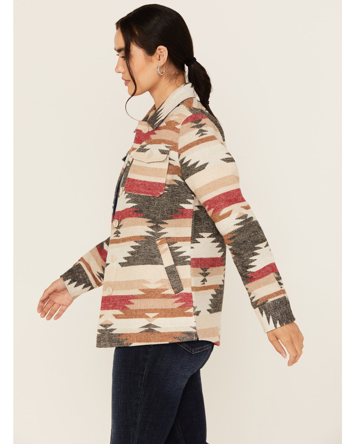 Image #2 - Idyllwind Women's Roadhouse Southwestern Print Button-Down Shacket, Ivory, hi-res