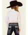 Image #4 - Ely Walker Girls' Southwestern Geo Print Long Sleeve Pearl Snap Western Shirt, White, hi-res
