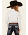 Image #4 - Ely Walker Girls' Southwestern Geo Print Long Sleeve Pearl Snap Western Shirt , White, hi-res