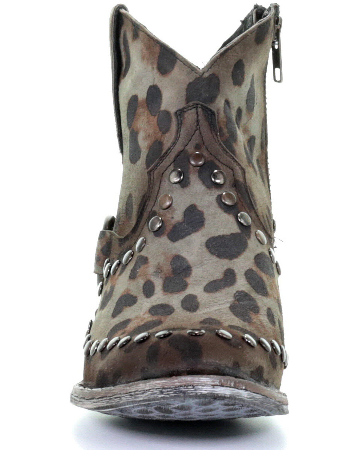 leopard print studded boots