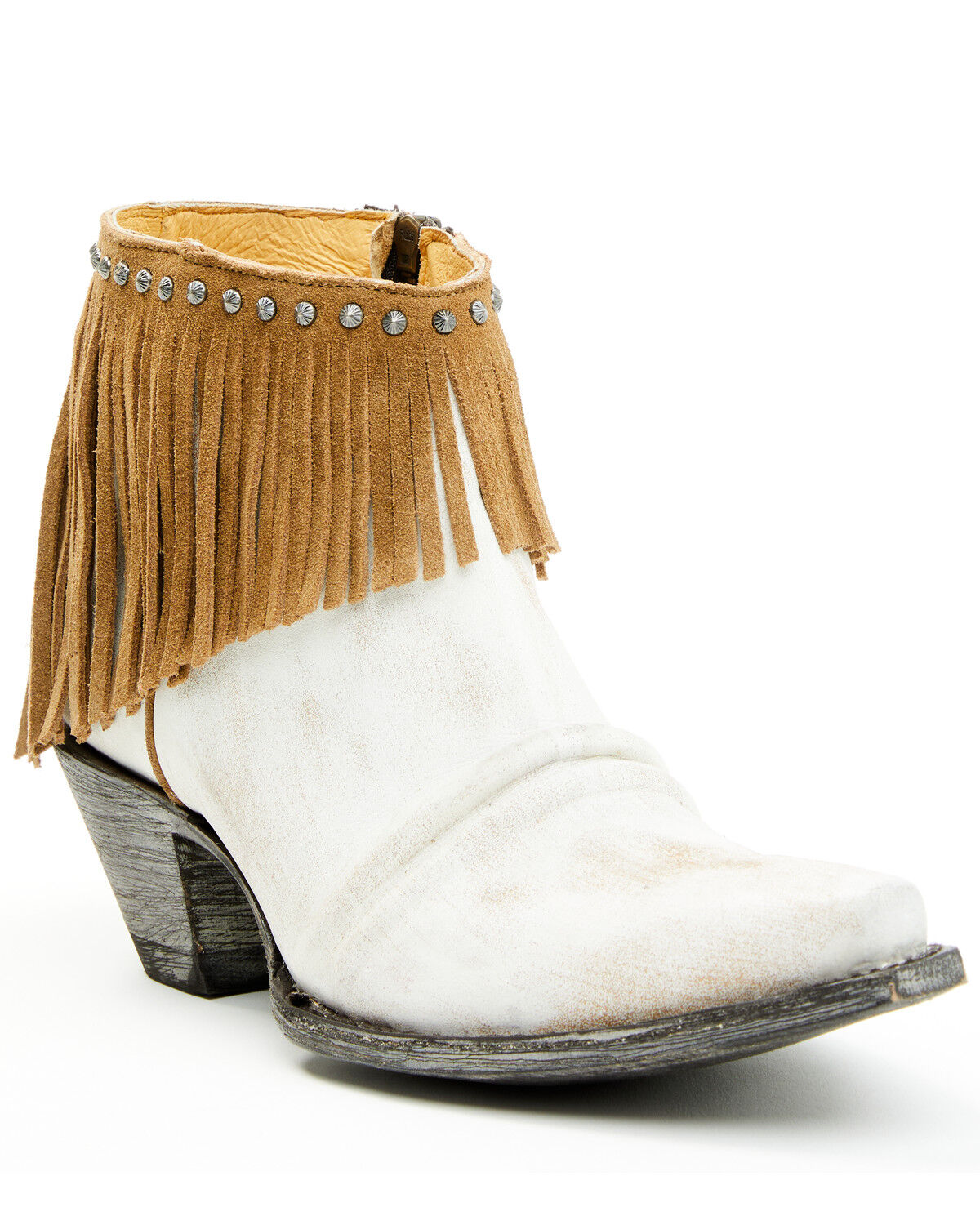 Image #1 - Yippee Ki Yay Women's Tess Western Booties - Snip Toe, Beige, hi-res
