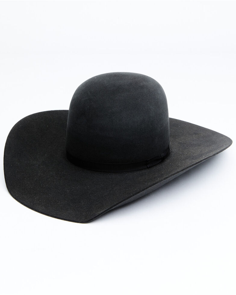 Rodeo King 7X Black Pen Crown Western Felt Hat , Black, hi-res
