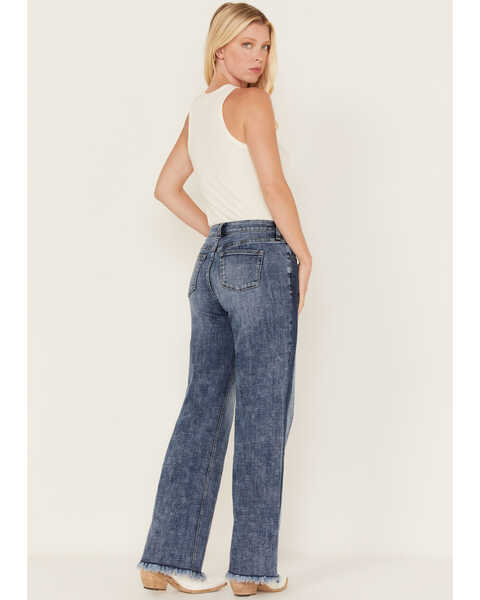 Image #3 - Billy T Women's Medium Wash Mid Rise Wide Flare Jeans, Blue, hi-res
