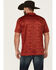 Image #4 - RANK 45® Men's Stock Tonal Southwestern Print Short Sleeve Button-Down Polo Shirt, Red, hi-res