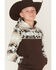 Image #2 - RANK 45® Boys' Dusted Southwestern Colorblock Hooded Sweatshirt, Coffee, hi-res