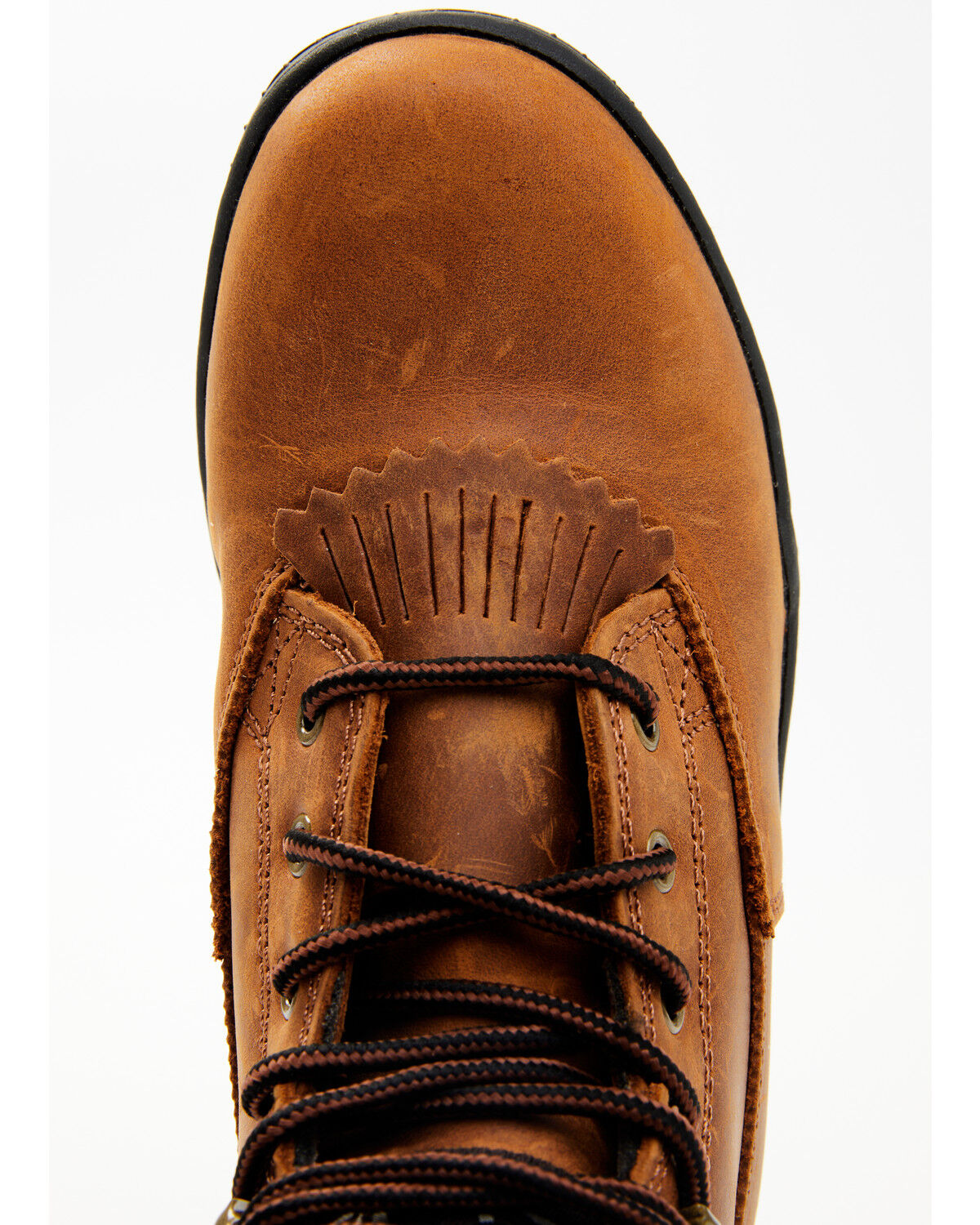Image #7 - Roper Women's Crossrider Lace-Up HorseShoes - Round Toe, Brown, hi-res