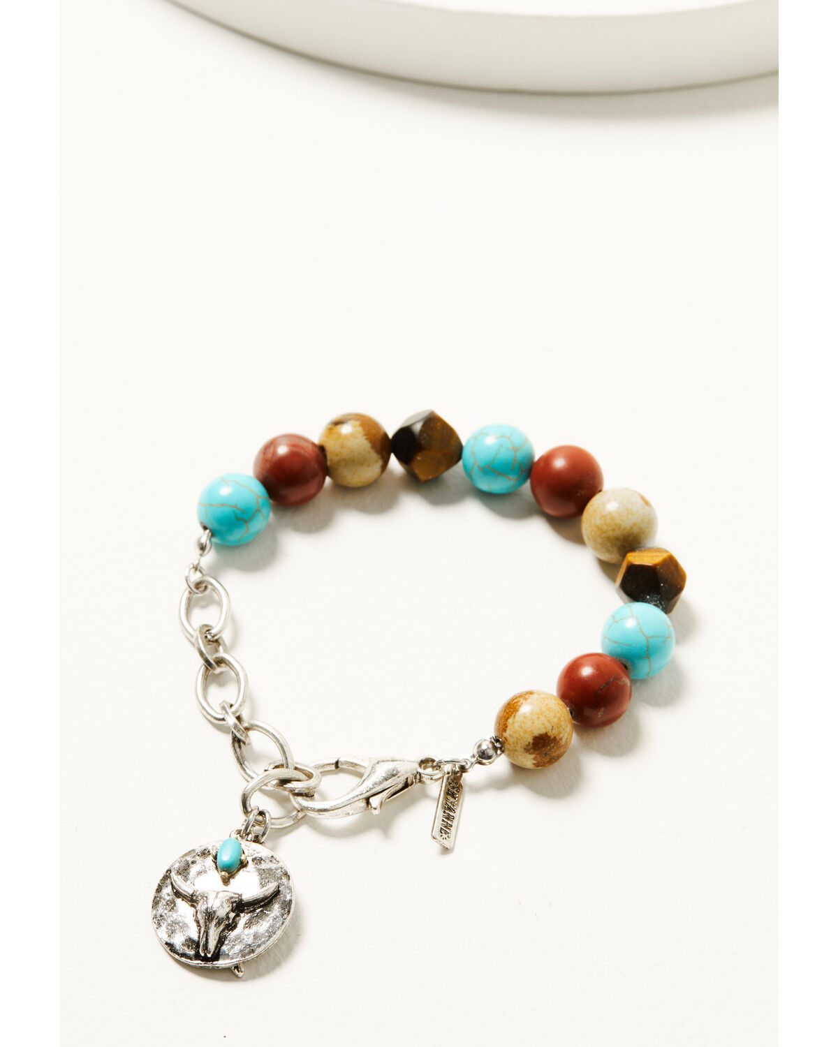 Image #1 - Shyanne Women's Americana Longhorn Medallion Bracelet, Silver, hi-res