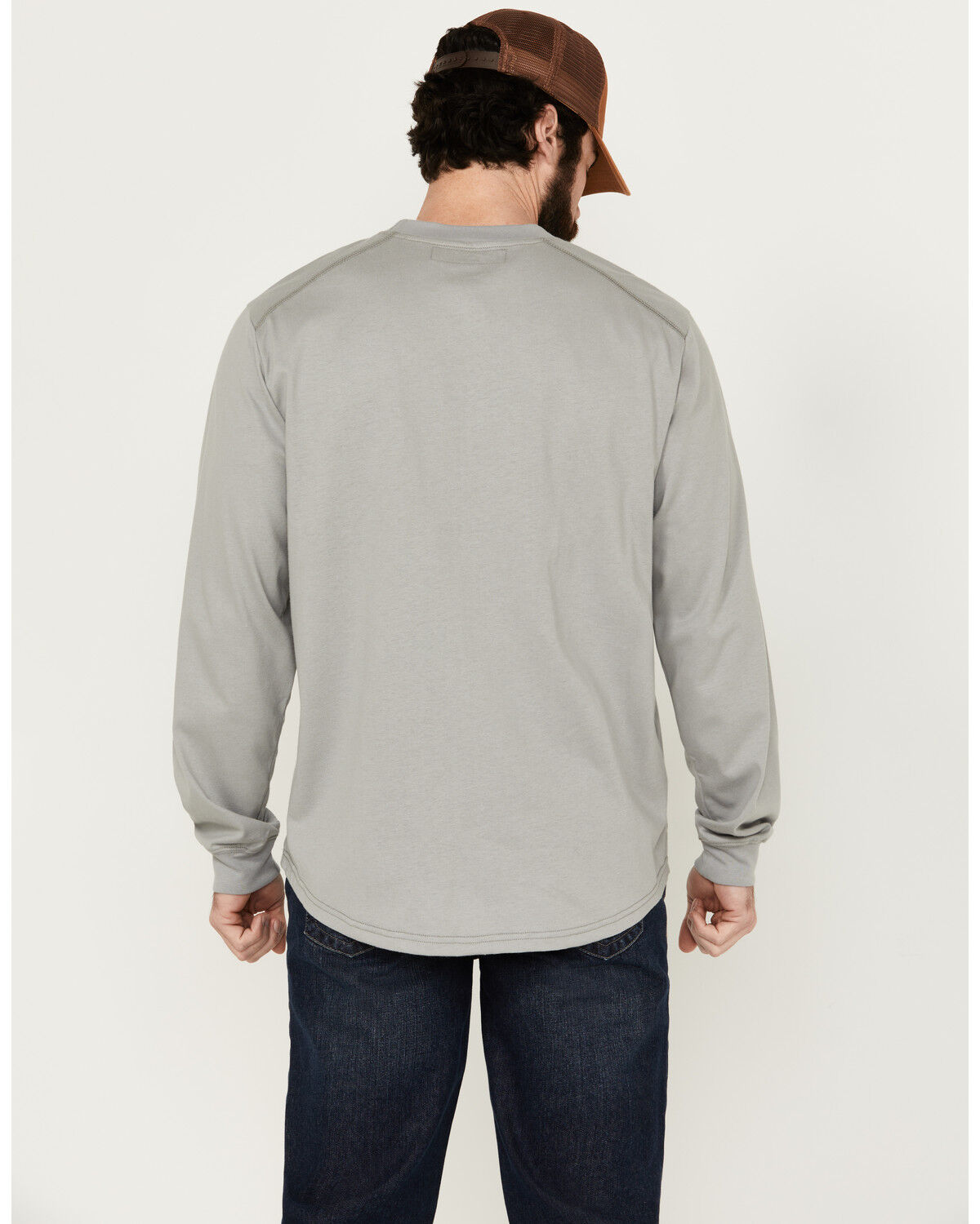 Image #4 - Hawx Men's FR Long Sleeve Pocket T-Shirt - Tall, Silver, hi-res