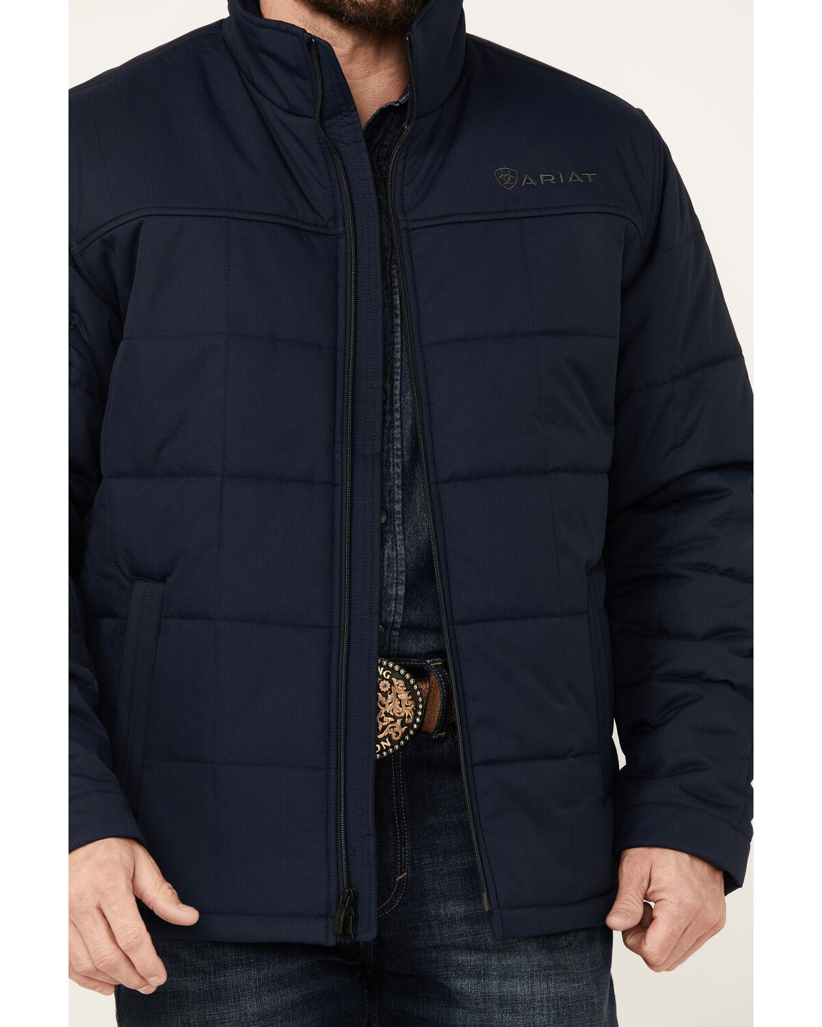 Image #3 - Ariat Men's Crius Solid Insulated Jacket, Navy, hi-res
