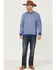 Image #2 - RANK 45® Men's Drover 1/4 Snap Front French Terry Long Sleeve Shirt, Blue, hi-res
