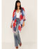 Image #2 - Ariat Women's Americana Patchwork Smokestack Kimono, Red/white/blue, hi-res