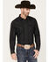 Image #1 - Blue Ranchwear Men's Jasper Heather Long Sleeve Snap Flannel Shirt, Black, hi-res