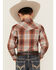 Image #4 - Ely Walker Boys' Plaid Print Long Sleeve Pearl Snap Western Shirt, Rust Copper, hi-res