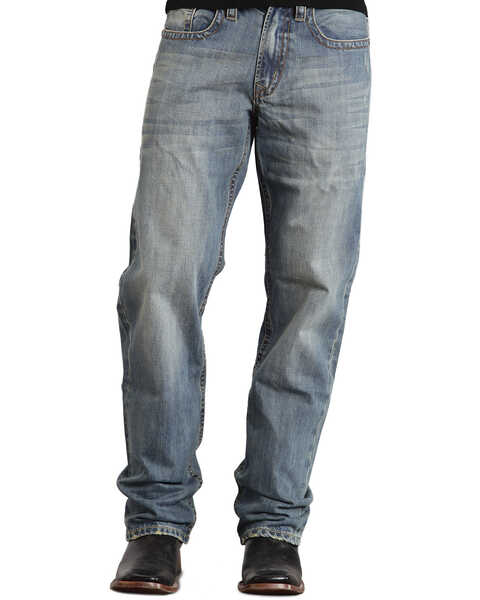 Image #3 - Stetson 1520 Fit Classic "X" Stitched Jeans - Big & Tall, Med Wash, hi-res