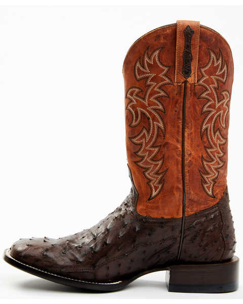 Image #3 - Cody James Men's Sienna Genuine Ostrich Exotic Western Boots - Broad Square Toe , Brown, hi-res