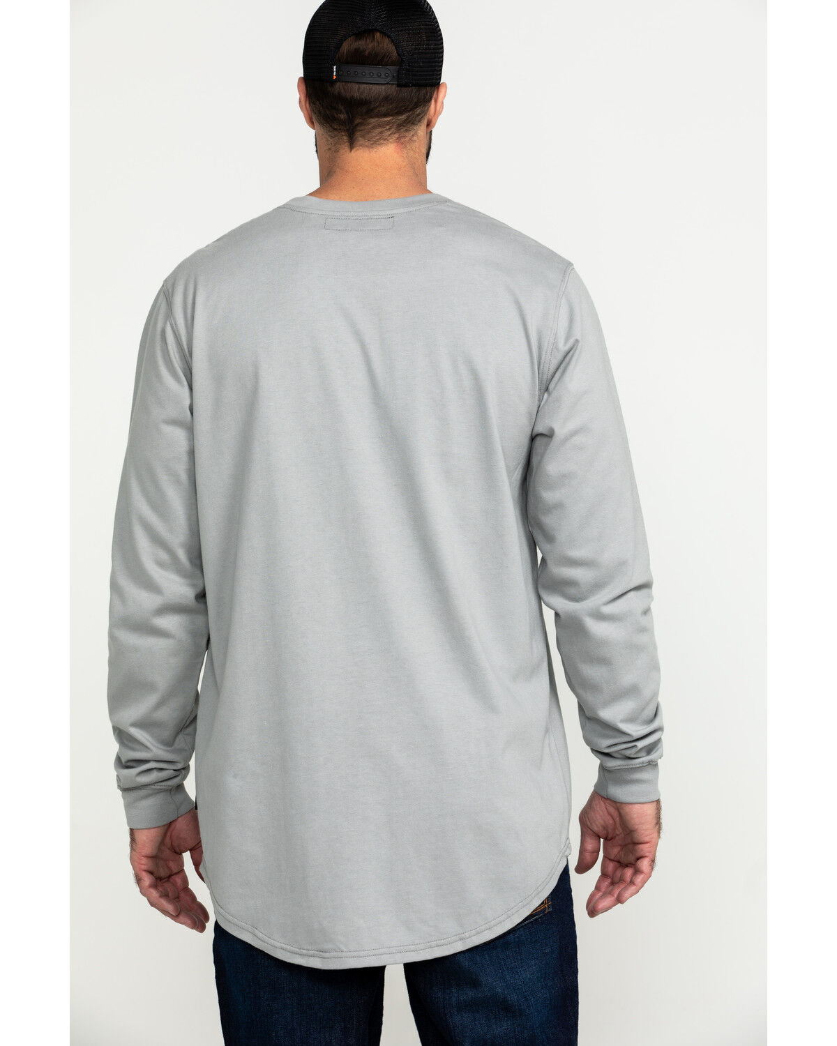 Image #2 - Hawx Men's FR Pocket Henley Long Sleeve Work Shirt - Tall, Silver, hi-res