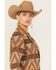 Image #2 - Miss Me Women's Southwestern Print Button-Down Blazer, Brown, hi-res