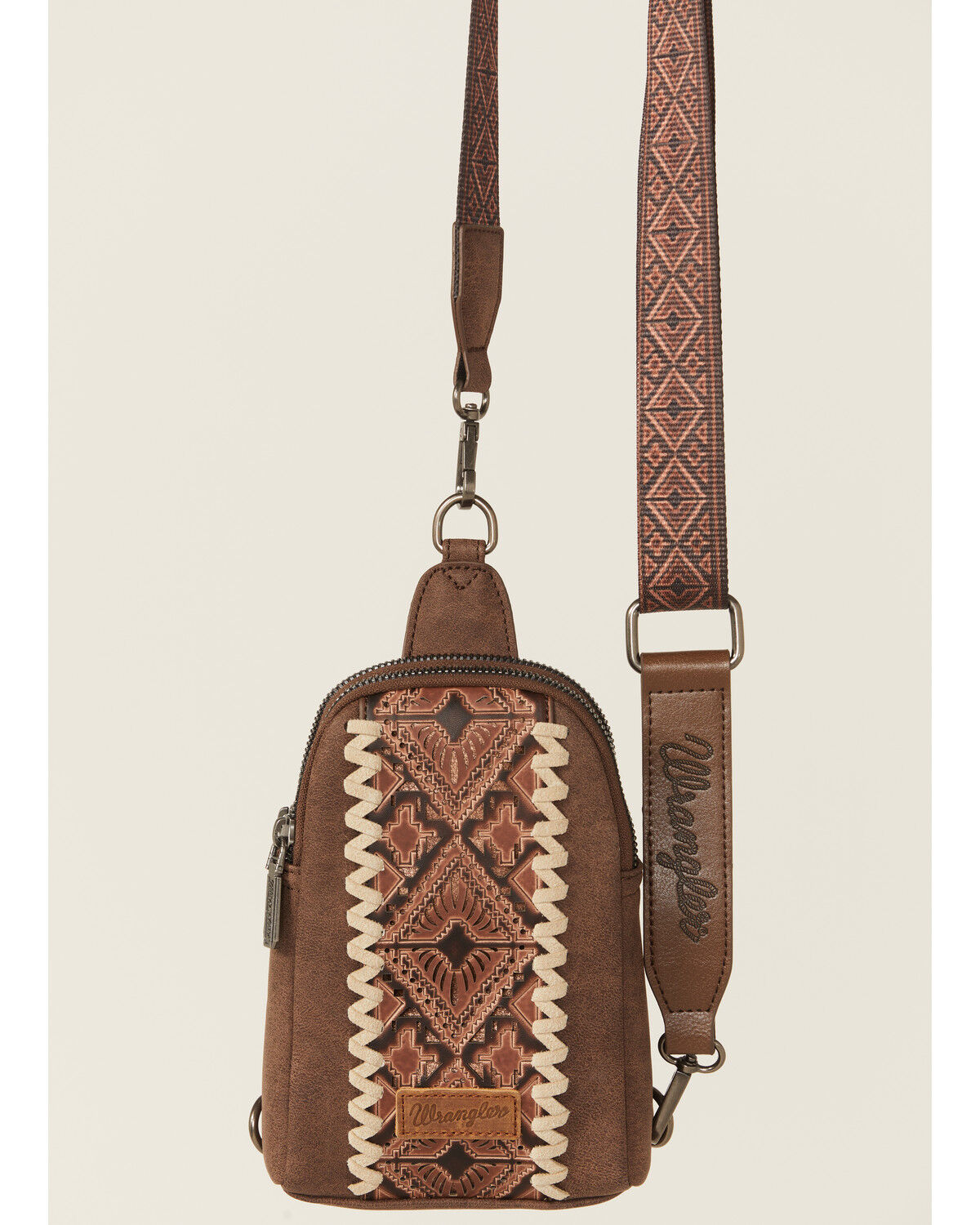 Image #2 - Wrangler Women's Boot Barn Exclusive Braided Sling Crossbody, Brown, hi-res