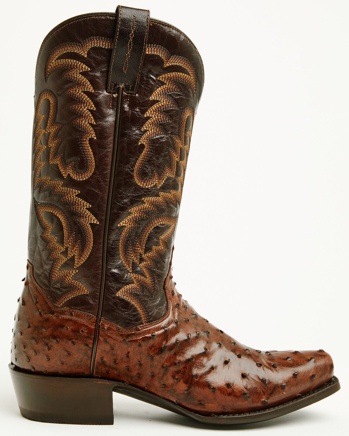 Image #2 - Dan Post Men's Marco Exotic Full Quill Ostrich Tall Western Boots - Square Toe, Brass, hi-res