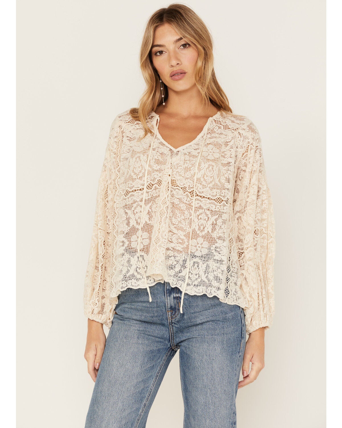 Jen's Pirate Booty Women's Lace Fortune Top, Natural, hi-res