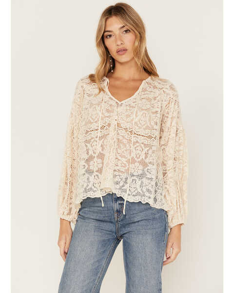 Jen's Pirate Booty Women's Lace Fortune Top, Natural, hi-res