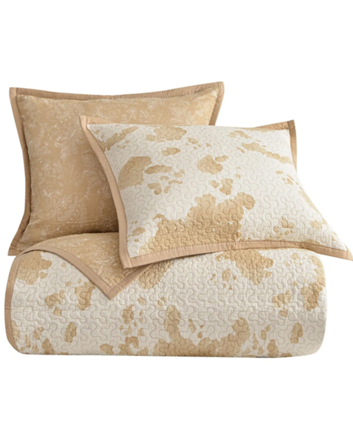 Image #2 - HiEnd Accents Elsa Light Tan Cowhide Reversible 3-Piece Full/Queen Quilt Set, Tan, hi-res