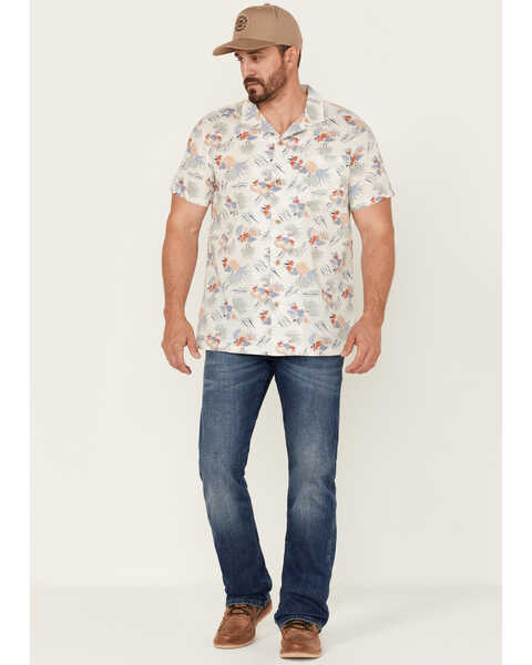 Image #2 - Pendleton Men's Hula Girl Tropical Print Short Sleeve Button-Down Western Shirt , White, hi-res