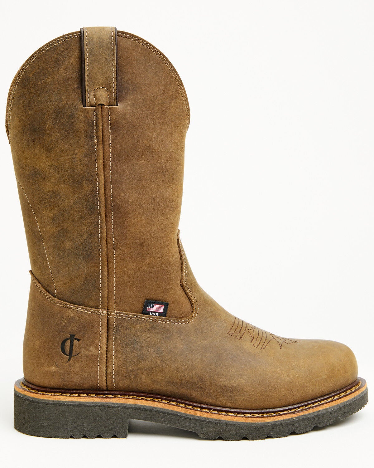 Image #2 - Cody James Men's Pull-On Work Boots - Soft Toe, Brown, hi-res