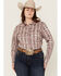 Image #1 - Ariat Women's Kirby Southwestern Print Long Sleeve Button-Down Stretch Western Shirt - Plus, Multi, hi-res