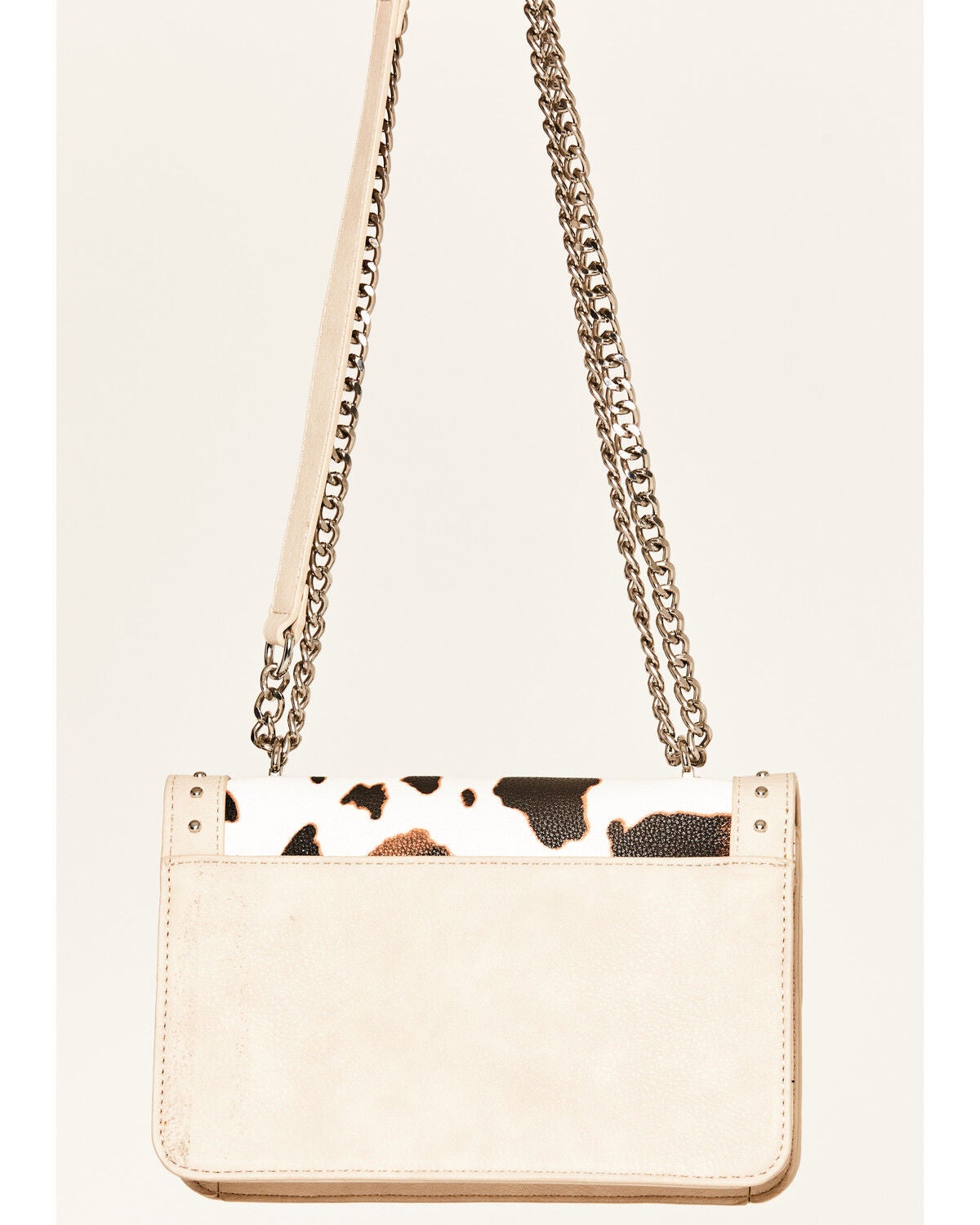 Image #3 - Wrangler X Boot Barn Women's Cow Print Large Clutch with Chain Strap, Beige, hi-res