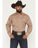 Image #1 - Ely Walker Men's Paisley Print Long Sleeve Pearl Snap Western Shirt - Big, Khaki, hi-res
