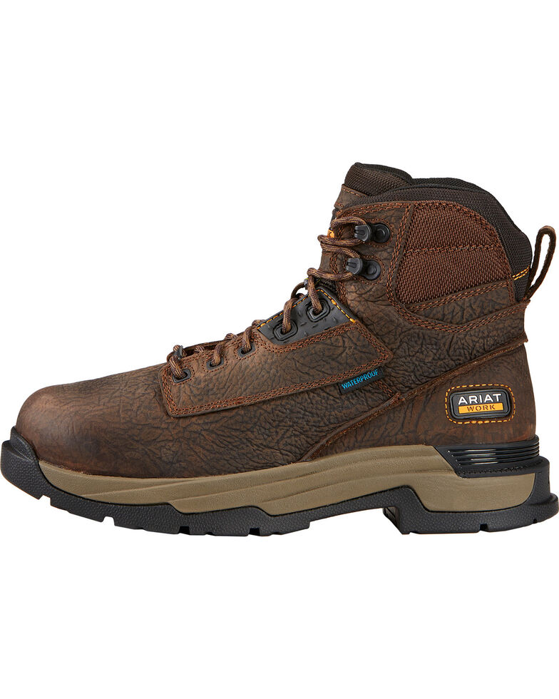 Ariat Men's Mastergrip 6" H2O Waterproof Boots - Composite Toe, Brown, hi-res