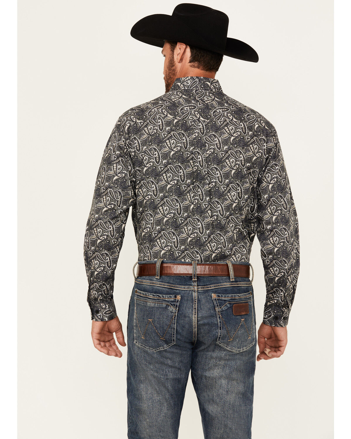 Image #4 - Cinch Men's Paisley Print Long Sleeve Button-Down Western Shirt, Black, hi-res