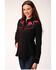 Old West Women's Black Rose Embroidered Long Sleeve Western Shirt, Black, hi-res