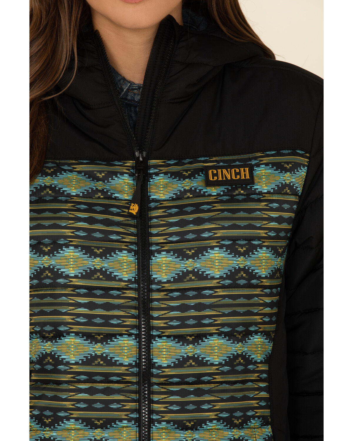 colorblock cinched hoodie