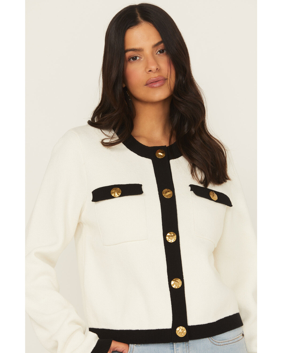 Image #2 - Show Me Your Mumu Women's Kit Long Sleeve Button-Down Cardigan, Cream, hi-res