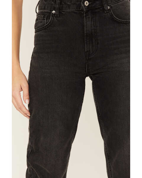 Image #2 - Free People Women's High Rise Pacifica Straight Jeans, Black, hi-res