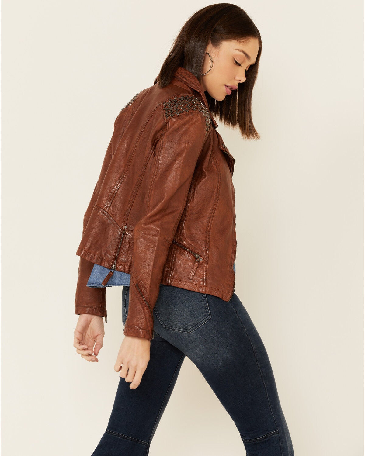 Image #4 - Mauritius Women's Happy Studded Shoulder Leather Jacket , , hi-res